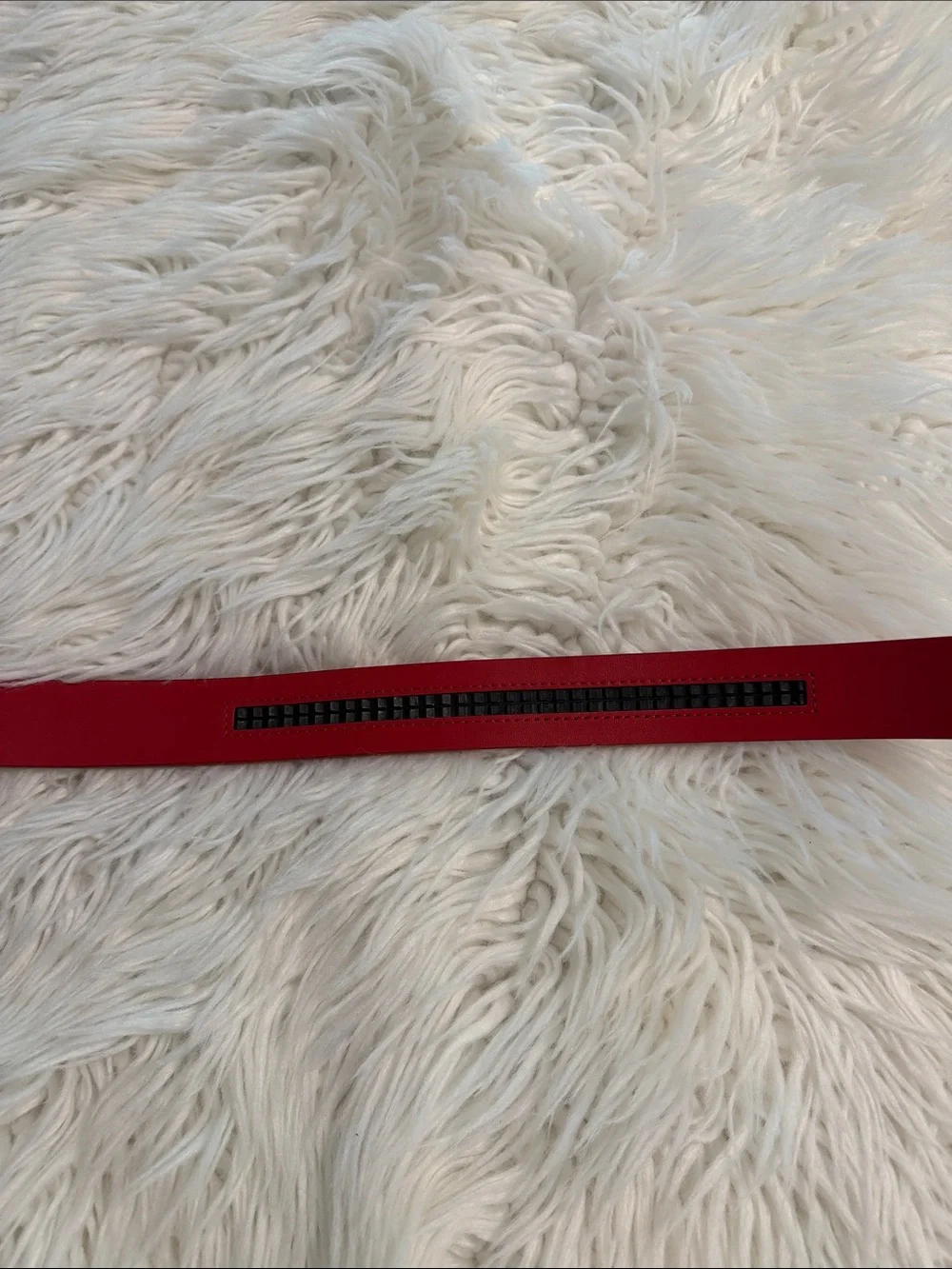 GELANTE Red Genuine Leather Belt with Debossed Logo size 44 BNWOT see all photos